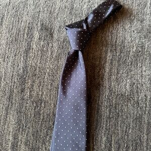 Ralph Lauren Black Label Tie Hand made in Italy - Gray w/White Pin Dots